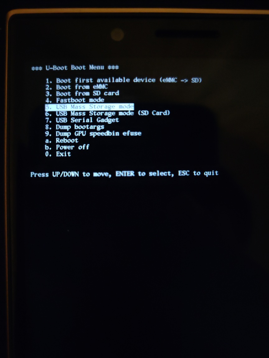 Image of U-Boot menu